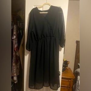 Black knee length chiffon dress